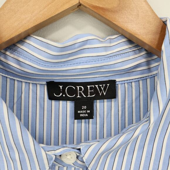 J. Crew Light Blue and White Striped Midi Shirt Dress - Picture 4 of 10